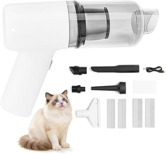 PAKEWAY Handheld Pet Hair Removal Vacuum, Pet Hair Removal Tool, Cat and Dog Hair Remover, Double Filtration, for Furniture, Couch, Carpet, Clothing and Bedding