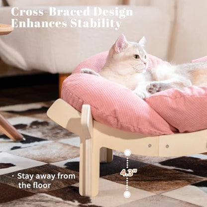CHEERHOME PETS Elevated Cat Bed for Indoor Cats Couch Sofa Flower - Image 2