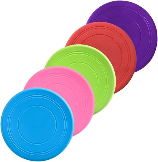 5Pcs Dog Flying Disc Toy Set Bite-Resistant Outdoor Chew Training Discs for Dogs Interactive PET Toy for Fetch and Play