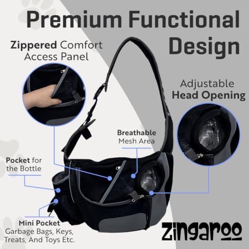 Dog Sling Carrier - Hands-Free Small Dog & Cat Carrier Bag - Image 2