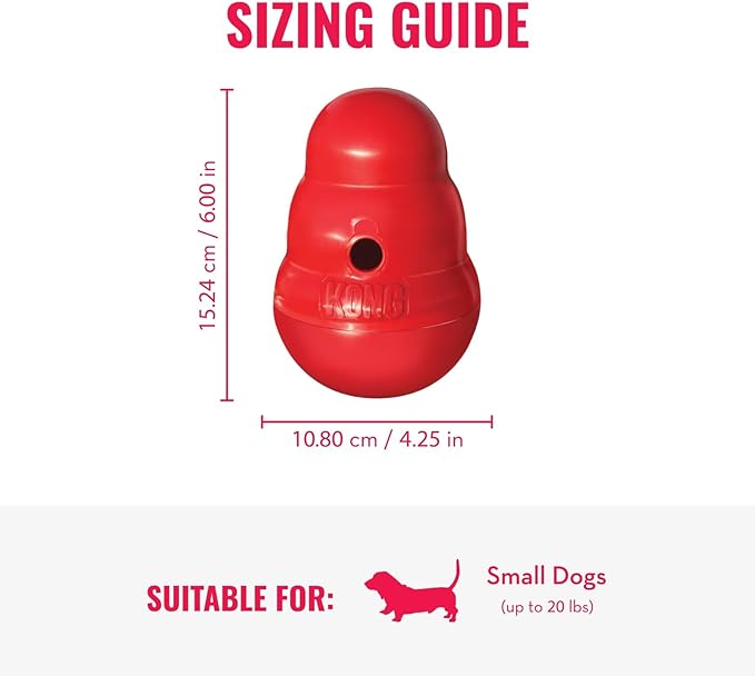 KONG Wobbler - Interactive Dog Toy for Treat Dispensing - Dog Slow Feeder for Healthy Eating - for Medium/Small Dogs