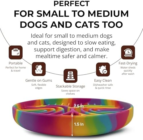 Silicone Slow Feeder Dog Bowls for Small Dogs & Puppies, Slow Eating Bowl - Image 3