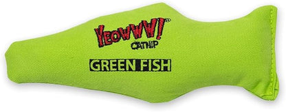 Yeowww Green Fish Catnip Toy