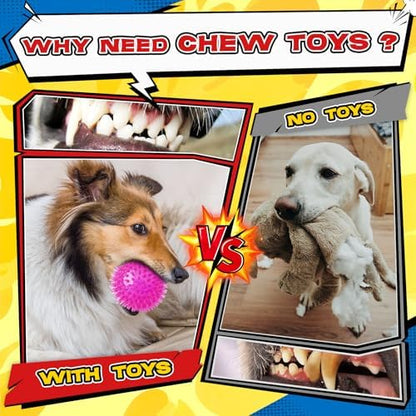 Zeaxuie 12-Pack Dog Toys for Aggressive Chewers,Dog Toys for Large Dogs - Image 3