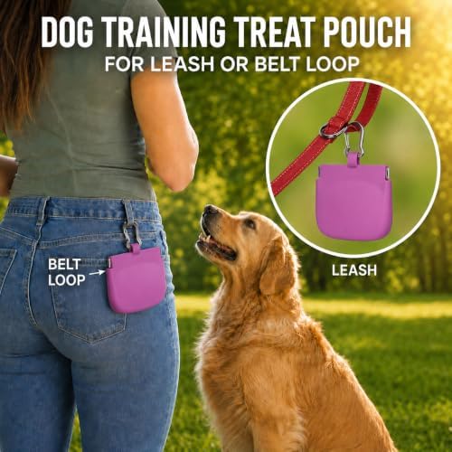 1 Cup Silicone Dog Treat Pouch, Dog Training Treat Bag, Pink - Image 6