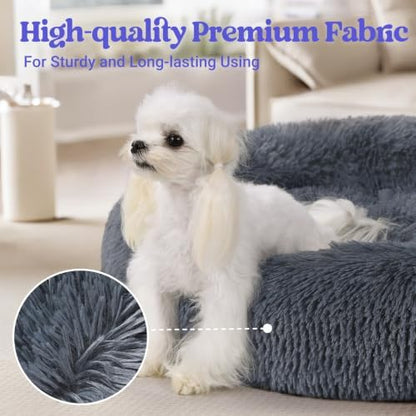 rabbitgoo Calming Cat Beds for Indoor Cats, 23 inches, Dark Grey - Image 6