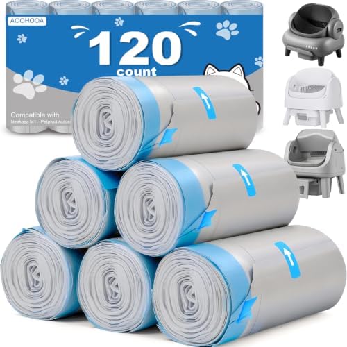 Cat Litter Bags 27"x13" for NeakM1 & Petpiv 11/12, Thick with Drawstring by AOOHOOA
