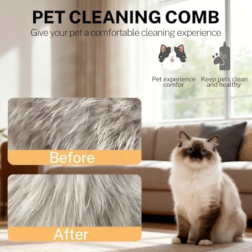 4 in 1 Cat steam brush, USB-Powered Pet for Dogs & Cats | Instant Fog Deshedding Tool, Reduces Shedding & Flyaway Hair | Gentle Grooming Brush for Dog & Cat Hair Loss Control (Beige) - Image 3