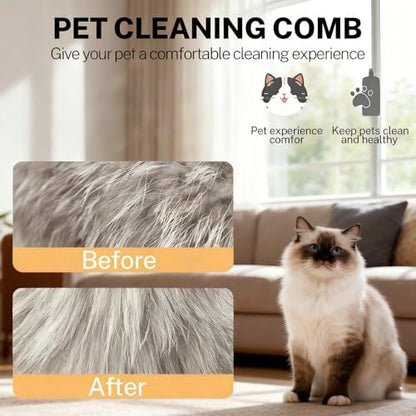4 in 1 Cat steam brush, USB-Powered Pet for Dogs & Cats | Instant Fog Deshedding Tool, Reduces Shedding & Flyaway Hair | Gentle Grooming Brush for Dog & Cat Hair Loss Control (Beige) - Image 3