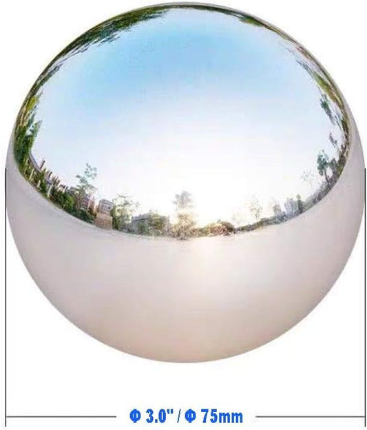 KUNWU SUS304 Stainless Steel Dog Food Slow Feeders Ball - 3" Stops Gulping, Bloat, Indigestion, and Rapid Eating, Fun, Healthy, Prevents Obesity Improves Digestion (Large)