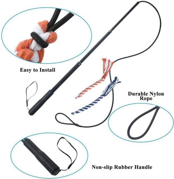 ASOCEA Dog Extendable Teaser Wand Pet Flirt Stick Pole Puppy Chasing Tail Interactive Toy for Small Medium Large Dogs Training Playing Exercise - Image 4