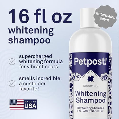 Petpost | Dog Whitening Shampoo with Coconut Oil & Aloe. Brightens White & Light Coats, Moisturizes Skin. Watermelon Scent. 16 oz - Image 7