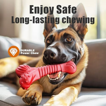 Dog Toys for Aggressive Chewers, Dog Toys for Medium Large Dogs, Natural Rubber Dog Chew Toys with Beef Flavor, Indestructible Chew Toys for Aggressive Chewers (red) - Image 5