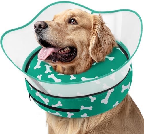 Supet Raised Inflatable Dog Cone Collar to Stop Licking, Soft Dog Cone Alternative After Surgery, Pet Neck Donut Collar for Small Medium Large Dogs by Supet