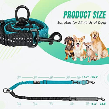 AUTOWT Two Dog Lead, 2 in 1 Upgraded Double Dog Leash Attachment Combine Adjustable Strap and Shock Absorbing Bungee No Tangle Dual Training Splitter for Different Size Dogs - Image 7