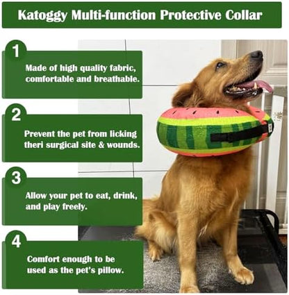 Inflatable Dog Cone Collar for After Surgery, Soft Adjustable Blow up Donut E-Collar for Small Medium Large Dog and Cats - Image 4