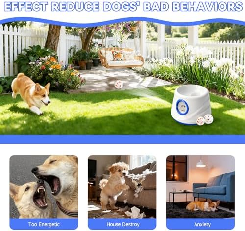 Automatic Ball Launcher for Dogs with 8 Balls - Adjustable Distance up to 50ft,Charger, Whistle & Storage Bag - Interactive Fetch Machine Toy for Indoor Outdoor Play, for Medium Large Breed Dogs - Image 2