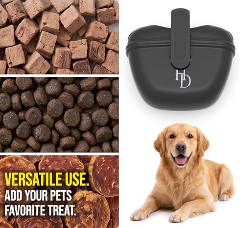 Hampton Distribution Silicone Dog Treat Pouch, Black, BPA Free Pet Treat Pouch for Pet Training with Magnetic Closure, Waist Clip & Portable Design - Image 3