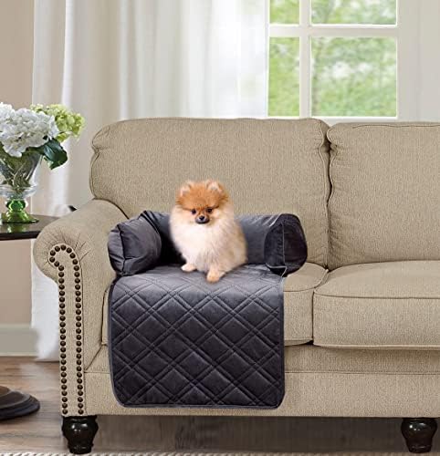 Brilliant Sunshine Grey Velvet Dog Sofa Slipcover, Small by BrilliantSunshine