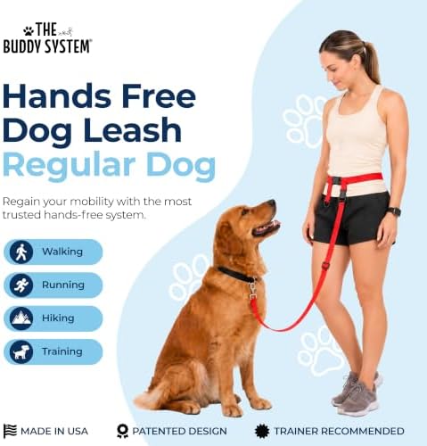 The Buddy System - Hands Free Dog Leash - Regular Dog, X-Large, Red - Image 2