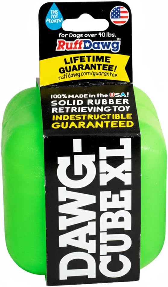 Ruff Dawg Cube Medium 2.5 Indestructible Dog Toy – Heavy-Duty Rubber Fetch & Chew Toy for Aggressive Chewers – Erratic Bounce, Floats, BPA & Latex Free – Made in USA