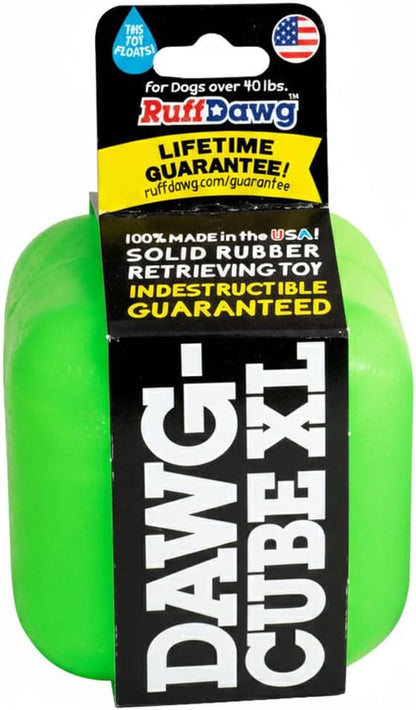 Ruff Dawg Cube Medium 2.5 Indestructible Dog Toy – Heavy-Duty Rubber Fetch & Chew Toy for Aggressive Chewers – Erratic Bounce, Floats, BPA & Latex Free – Made in USA