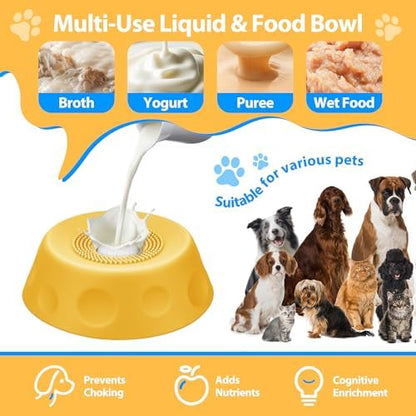 Dog Lick Bowl with Rolling Ball, Slow Feeder Dog Bowls for Liquid Treats & Bone Broth, Interactive Lick and Roll Bowl for Dogs, Spill-Proof Dog Licking Toy for Anxiety Relief & Digestion - Image 5