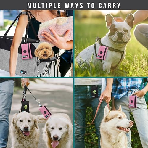 PetAmi Dog Poop Bag Holder for Leash, Pet Waste Bag Dispenser, Pink - Image 5
