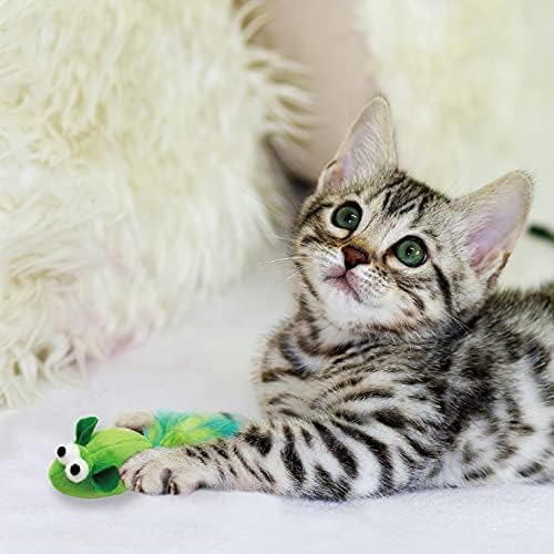 Jumpaws 5 Pack Interactive Catnip and Feather Cat Toys, Multi-Colored Mice with Long Feather Tail, Accessories for Indoor Cat, Catnip Plush Toys with Natural Feathers and Rattles - Image 6