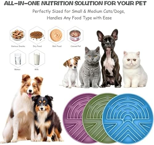 Slow Feeder Dog Bowl for Large & Small Pets, Anti Choking Puzzle Dog Food Bowl with Non-Slip Base, Interactive Pet Slow Eating, Silicone Cat Feeder for Puppies Cats - Image 2