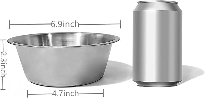 FOYO Stainless Steel Pet Bowls Set - Dog Dishes for Small/Medium Dogs, 29 OZ Food and Water Bowls, Set of 2