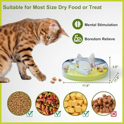 Interactive Cat Treat Puzzle Enrichment Toys, Neon Green - Image 5