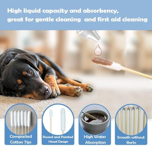 100 Pcs 6 Inch Extra Long Pet Cotton Swabs for Large Dogs - Double Tip Soft Cotton Buds for Gentle Ear Maintenance, First Aid & Grooming Supplies - Image 6