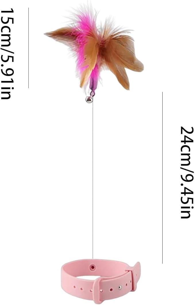 Pet Feather Wand - Flexible Feather Teaser with Wire | Interactive Cat Wand Feathers, Steel Wire Cat Toy Wand, Flying Feather Cat Catcher, Colorful Cat Wand String for Kitten Exercising Chasing