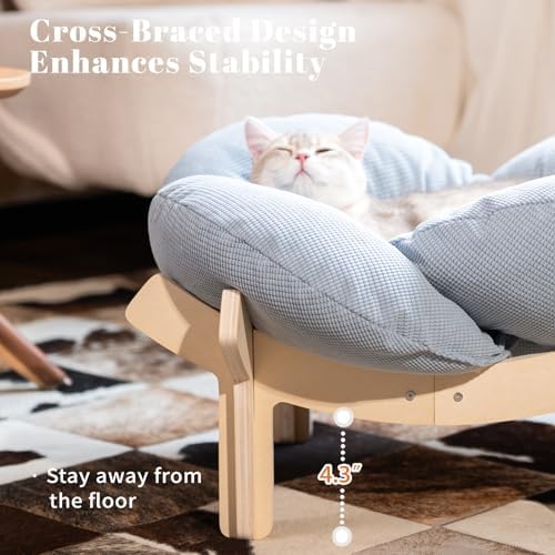 CHEERHOME PETS Elevated Cat Bed for Indoor Cats Couch Sofa Flower - Image 2