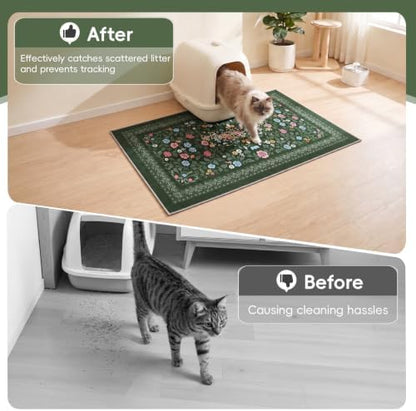Bienbee Cat Litter Mat, 2 Pack 33" x 22" Machine Washable for Litter Boxes - Image 2