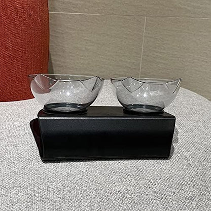 Luck Dawn Double Elevated Cat Bowls with Raised Stand, 15 Tilted cat Bowl Design Neck Guard Stand Raised Pet Food Water Feeder Bowl for Cats or Small Dogs - Image 5