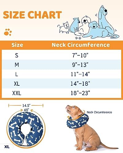 Supet Inflatable Dog Cone Alternative After Surgery - Neck Donut Recovery E-Collar for Neuter - Soft Cone for Small, Medium, Large Dogs - Image 6