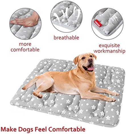 Dog Crate Mat (36" X 23") 2 Pack, Soft Dog Bed Pad Mat with Cute Stars - Image 4