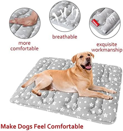 Dog Crate Mat (36" X 23") 2 Pack, Soft Dog Bed Pad Mat with Cute Stars - Image 4
