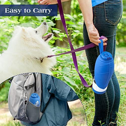 TIOVERY Dog Water Bottle, Pet Water Bottle with Food Container, Portable Dog Drinking Bottle Cup Dispenser for Outdoor Walking, Hiking, Travel Large Blue - Image 5