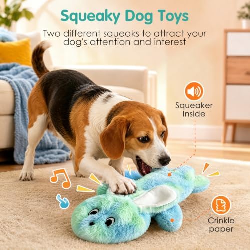 Fuufome Squeaky No Stuffing Dog Chew Toy, Interactive Crinkle Toy for Dogs - Image 3