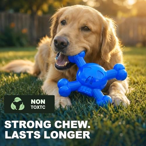 Dog Chew Toys for Aggressive Chewers, Durable Nylon Tough Chew Toy for Small & Medium Dogs, Bacon Flavor Skull Dog Toy to Keep Dogs Busy Indoors, Helps Reduce Boredom - Image 2