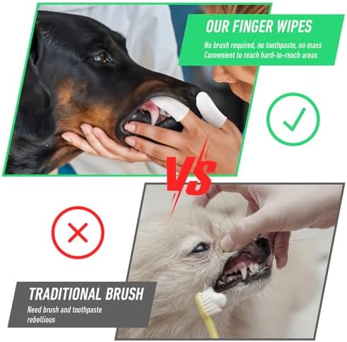 YUIANLB 20 Pcs Pet Dental Care Kit Finger Toothbrush Oral Cleaning Wipes Soft Washable Fabric Freshens Breath Reduces Plaque Tartar Complete Oral Hygiene Set for Puppies Kittens at Home - Image 5