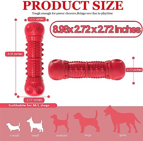 ZIKATON Dog Squeaky Toys for Aggressive Chewers, Durable Chew Toys for Large Medium Breed Dog, Dog Toys, Tough Durable Dogs Toys with Natural Rubber (Pack of 2) - Image 6