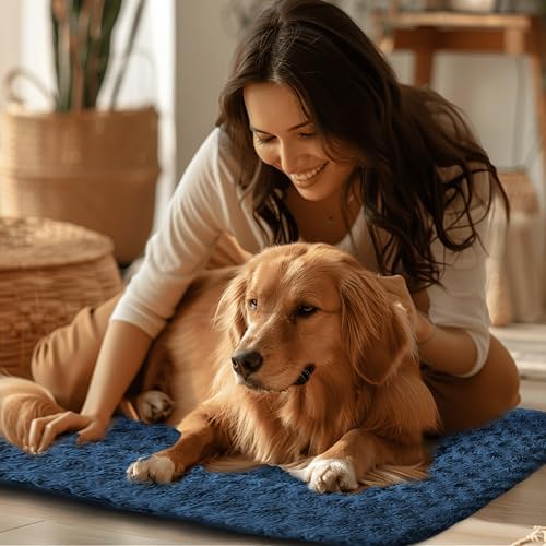 Dog Crate Pad Washable Cat Dog Pet Bed for Crate kennel Large Mat 36in Blue - Image 6