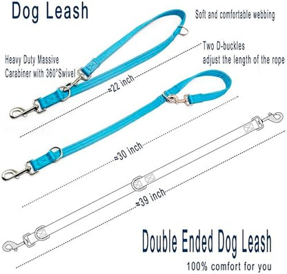 Double Ended Dog Leash,for Obedience Training Easy to Use,Lightweight,Soft for Large and Medium Dogs (Blue, 1M*2.5CM) - Image 3