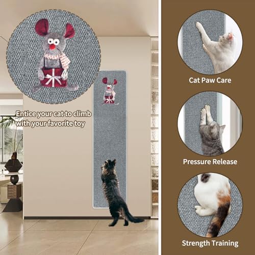 FHTONGE 71x15.8" Thickened Cat Wall Climbing Carpet with 16 Fixed Nails - Image 6