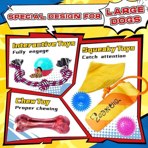 Zeaxuie 12-Pack Dog Toys for Aggressive Chewers,Dog Toys for Large Dogs - Image 2