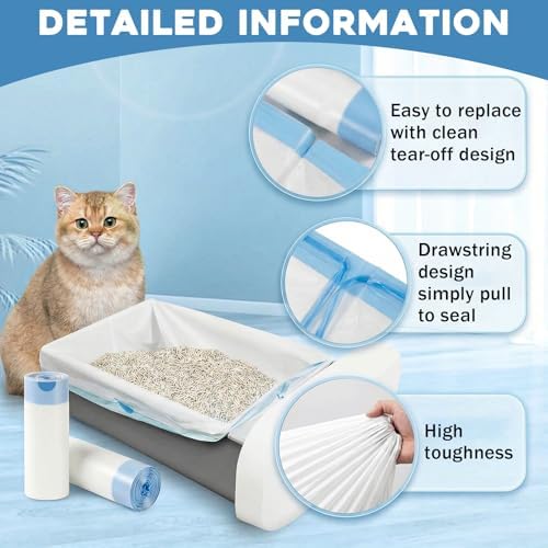 20 Count Heavy Duty Liners for Litter-Robot 3/4 | 25" x 15.6" Drawstring Waste Bags | Compatible Cat Litter Box Bag Replacement - Image 4
